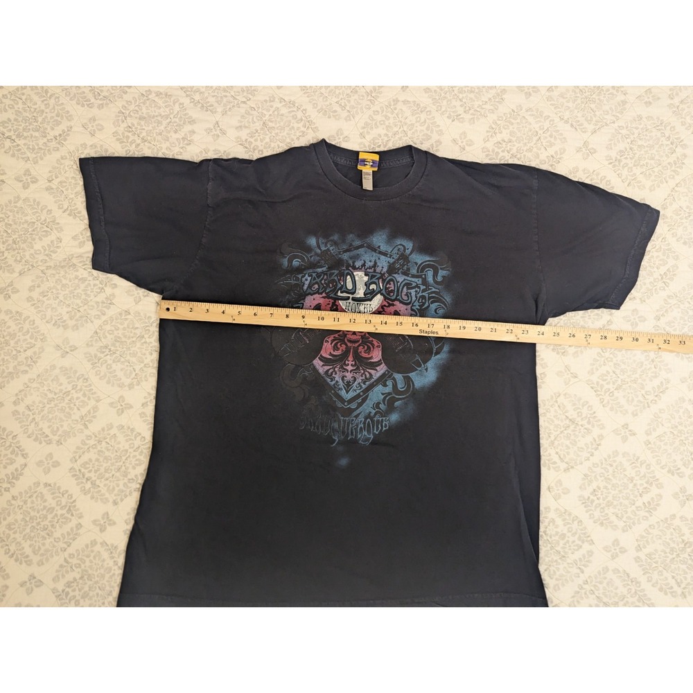 Y2K VTG OOP Hard Rock Hotel Albuquerque Mens T-Shirt Blk 2XL Skull Guitars Punk - Picture 3 of 5